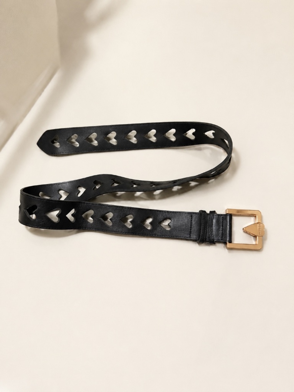 Ted Baker Genuine Leather Heart Cutout Belt – Size 2/3